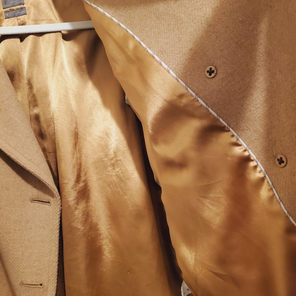 Gap Camel Wool Double Breasted Trench Coat Size Small - Picture 10 of 12